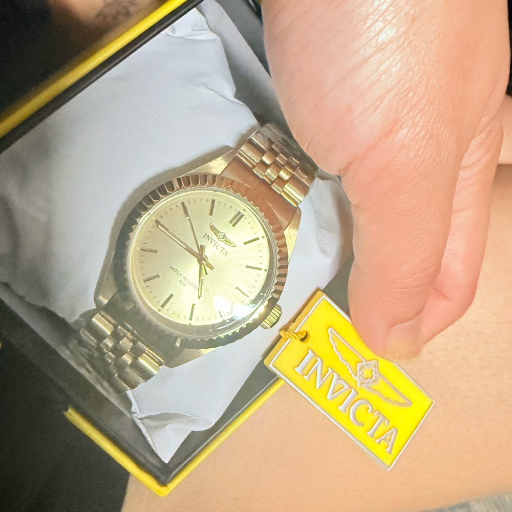 Invicta Gold-Tone Bracelet Watch with Sunburst Dial